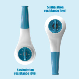 Adjustable dials resistance to train inspiratory and expiraotry muscles at the same time